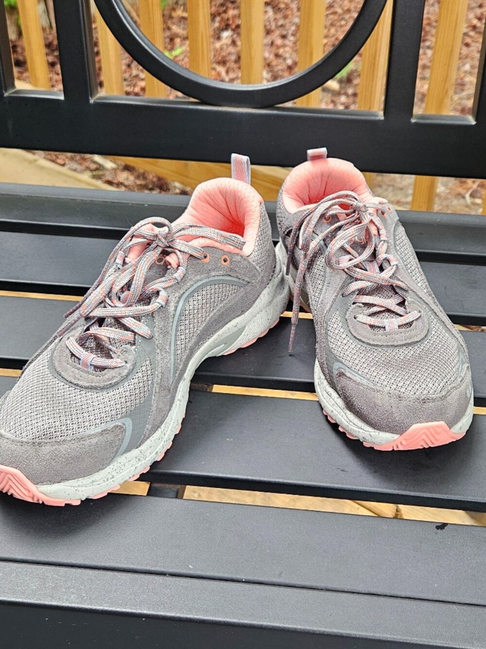 Ryka Sky Walk Trail Shoes Womens Sz 8 M Gray Outdoor Memory Foam Hiking Sneakers